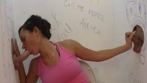  Double gloryhole in club