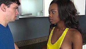  Black chick loves the taste of his white cock