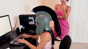  College roommate agrees to participate in a threesome