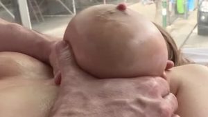  Ayda Swinger titty fucked in public