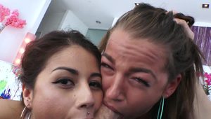  Bitchy chicks Evelin Stone and Penelope Reed perform a good blowjob