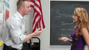  SchoolGirl Smoking Weed in the Class with Teacher
