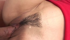  Skinny Asian model gets fiercely fucked after sucking two cocks