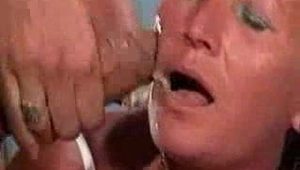  young doctor touching a 57 years old granny