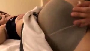  Exciting Asian wife pleases herself and enjoys a young cock